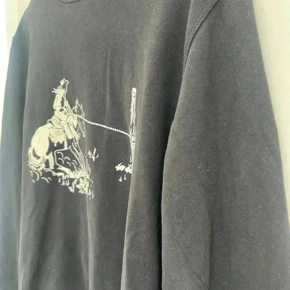 Lucky Brand Lasso Sueded Crew Sweatshirt. Black Size Medium - Picture 8 of 9